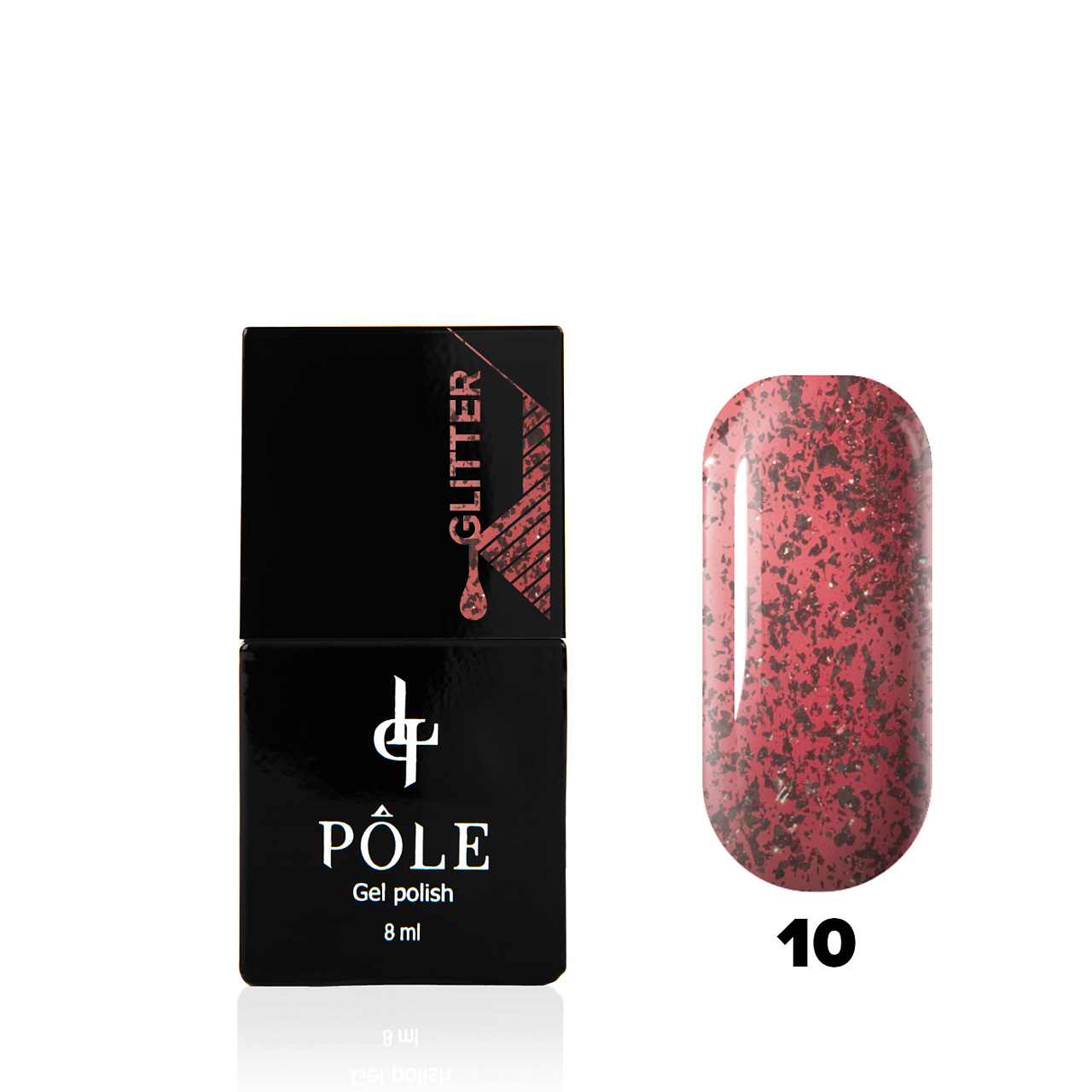 

Гель-лак "POLE - Glitter" №10 - бургундский (8 мл.)