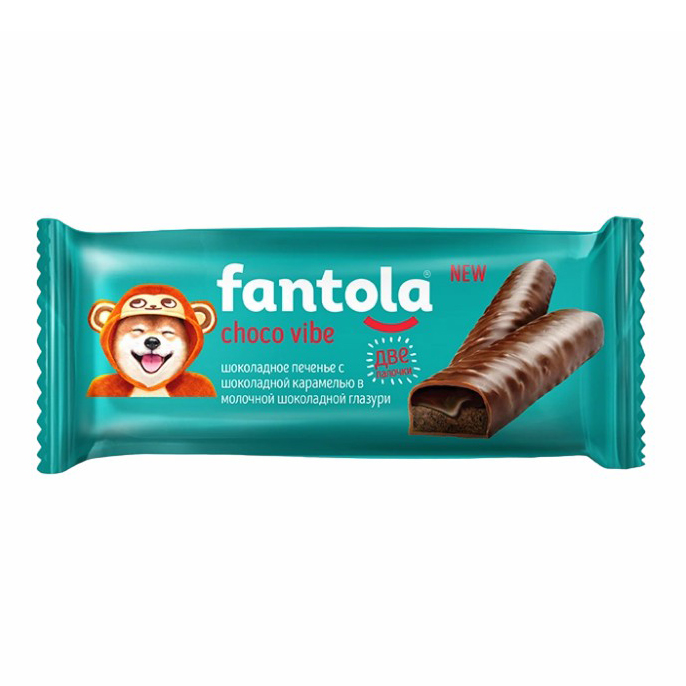 Печенье Fantola Choco Vibe с карамелью в шоколадной глазури 50 г