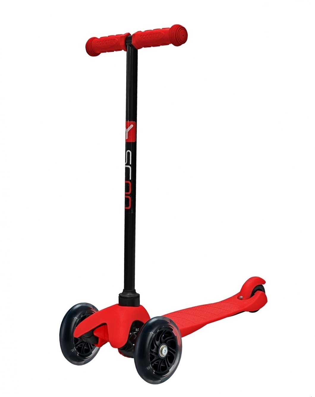 

Самокат Y-SCOO mini A-5 Shine цв.red со светящими колесами