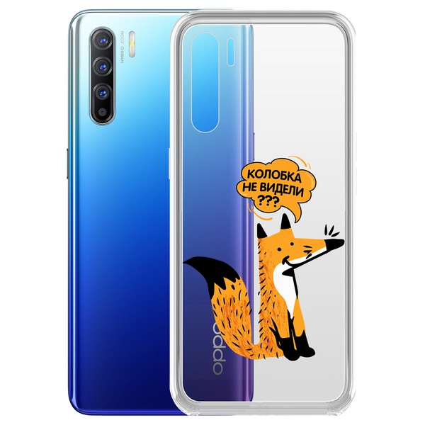 фото Чехол-накладка krutoff clear case "лиса" для oppo reno3