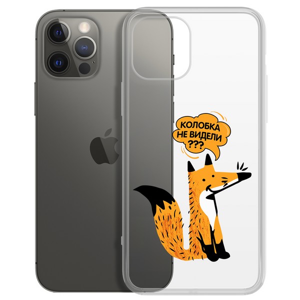 фото Чехол-накладка krutoff clear case "лиса" для iphone 12 pro max