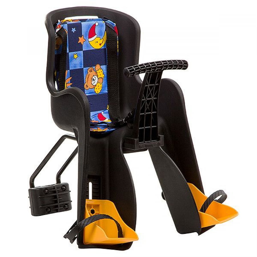 фото Велокресло детское gh-908e переднее с разноцветным текстилем чёрное х95384 ghbike