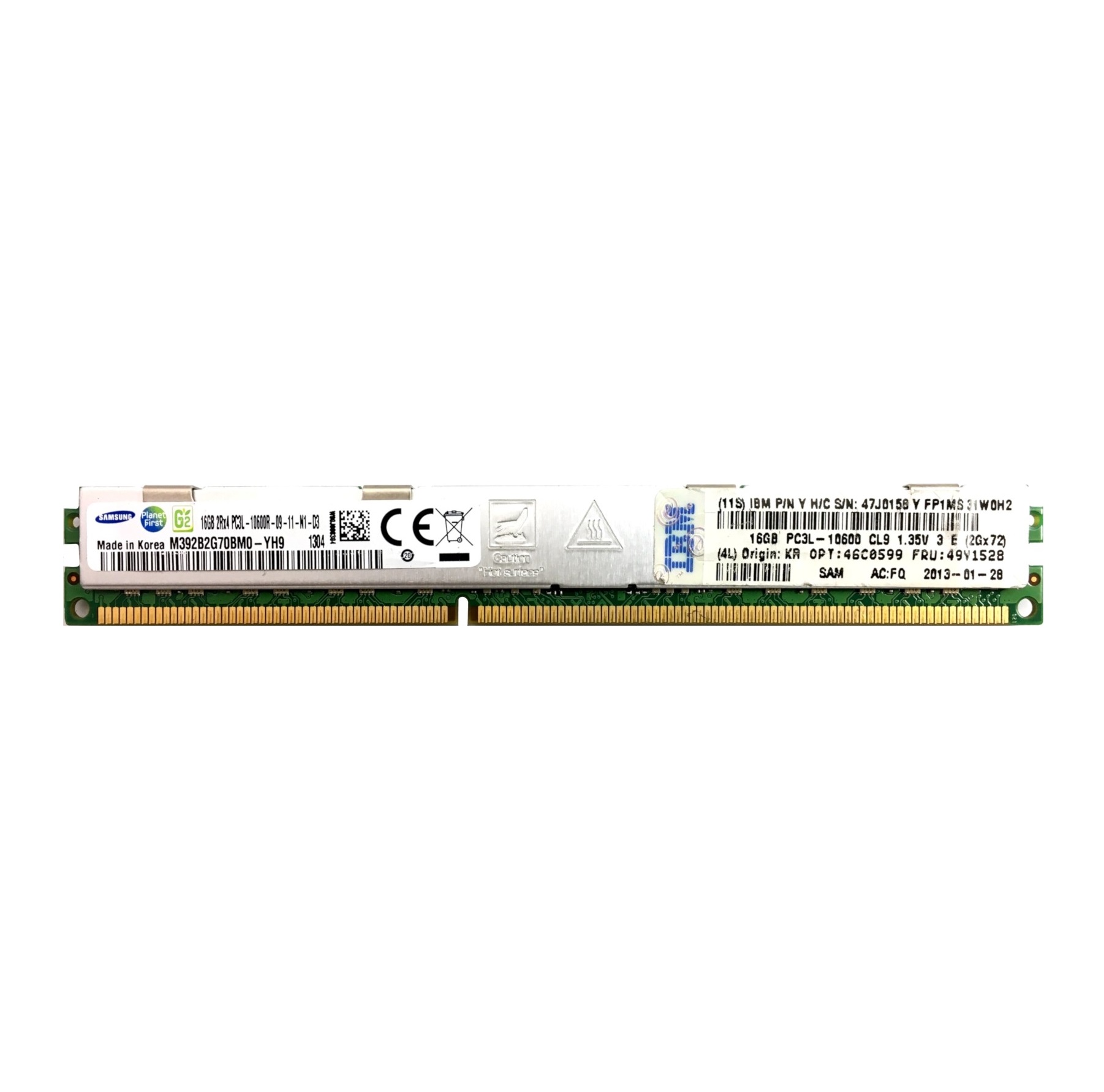 

Оперативная память IBM PC3L-10600 CL9 ECC DDR3 DDR3 1333MHz 16GB, Оперативная память IBM 16GB (1x16GB, 2Rx4, 1.35V) PC3L-10600 CL9 ECC DDR3 DDR3 1333MHz VLP [49Y1527]