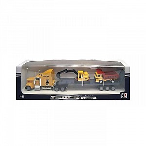 фото Игрушечная машинка junfa автовоз с краном и самосвалом, металлические 1805-1e junfa toys