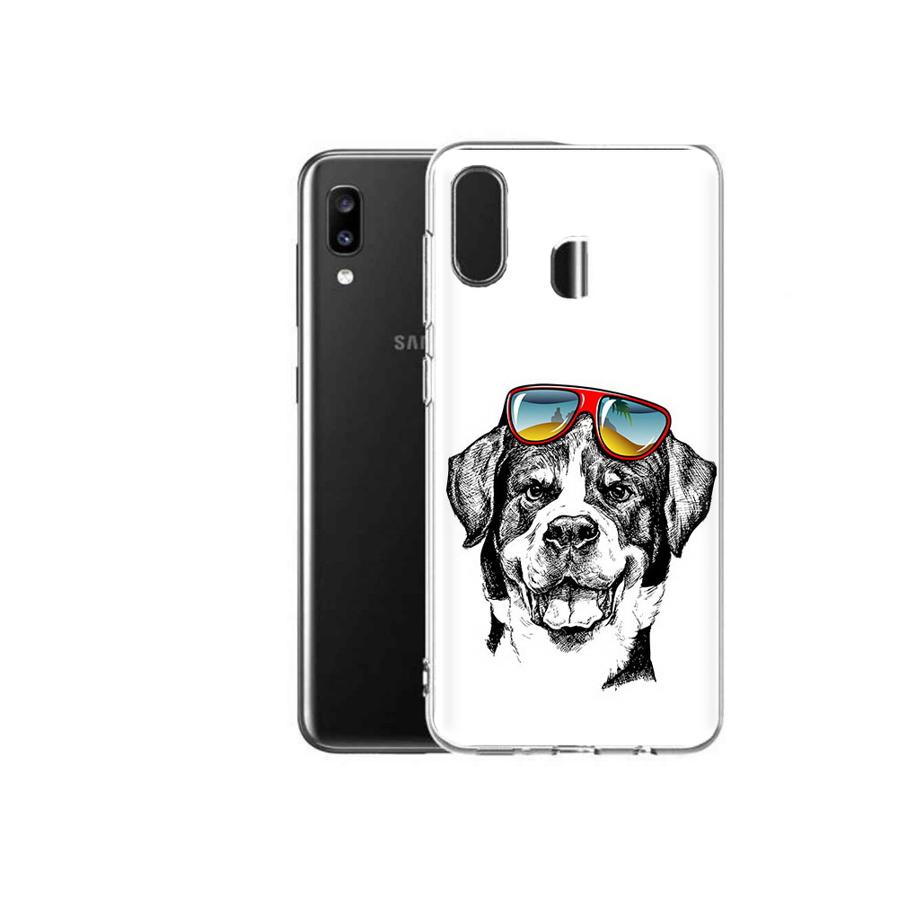

Чехол MyPads Tocco для Samsung Galaxy A20 счастливая собака, Прозрачный, Tocco