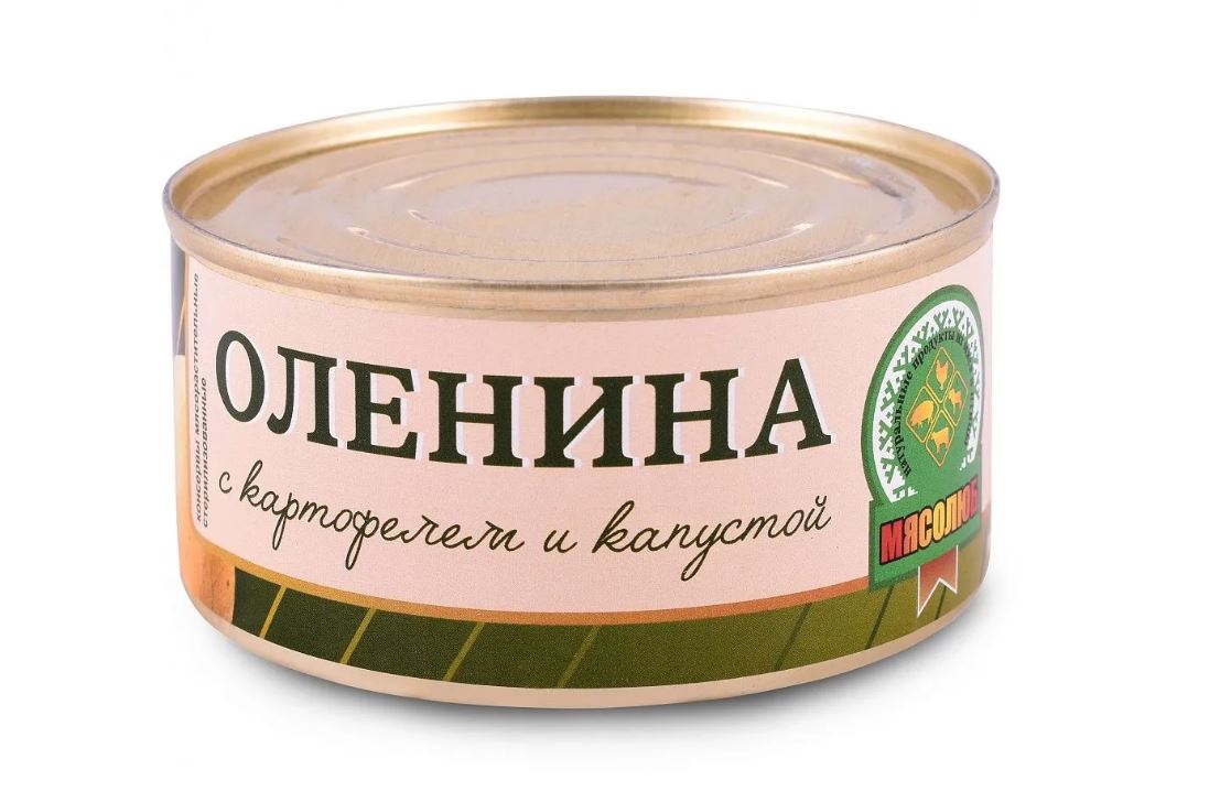 Консервы Мясолюб оленина с картофелем и капустой, алюминиевая банка, 325 г