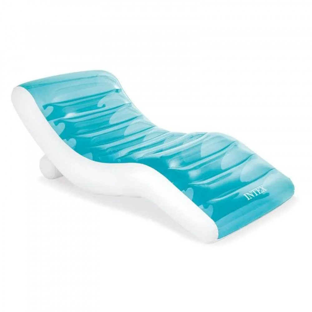 Матрас - шезлонг надувной для плавания Intex 56874EU, 191х99см, голубой шезлонг замороженный неон с подушкой 137х122 см микс 58889np intex