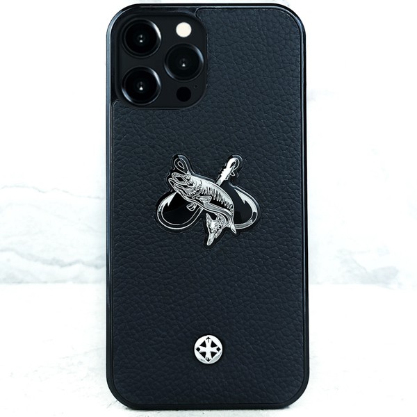 Чехол iPhone 13 Pro - Euphoria Fishing Black Leather - Euphoria HM Premium