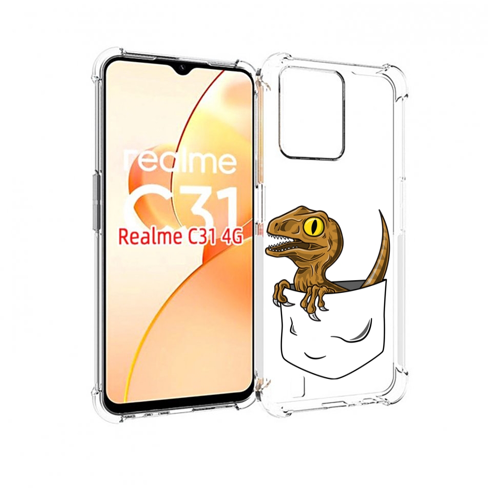 

Чехол MyPads динозавр в кармане для OPPO Realme C31, Прозрачный, Tocco