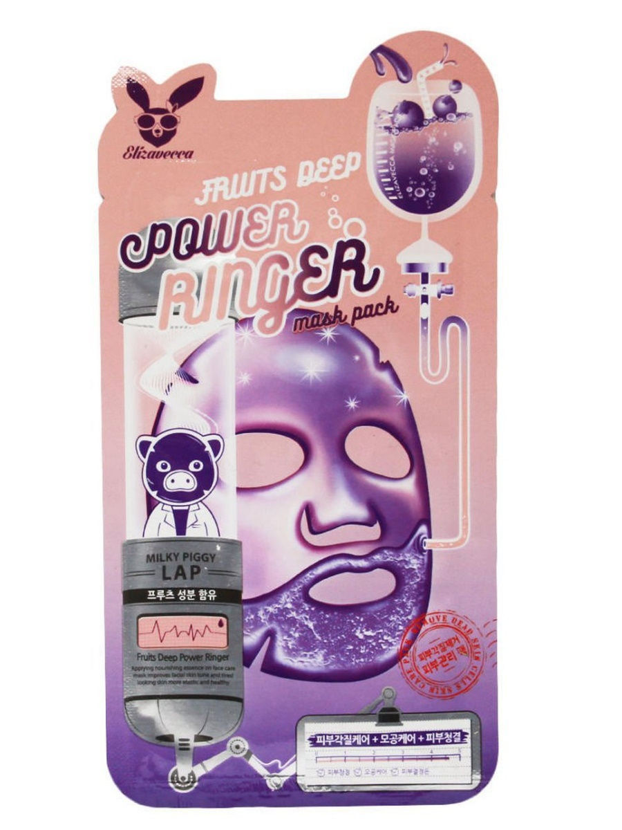 

Маска тканевая для лица Elizavecca Fruits Deep Power Ringer 23 г