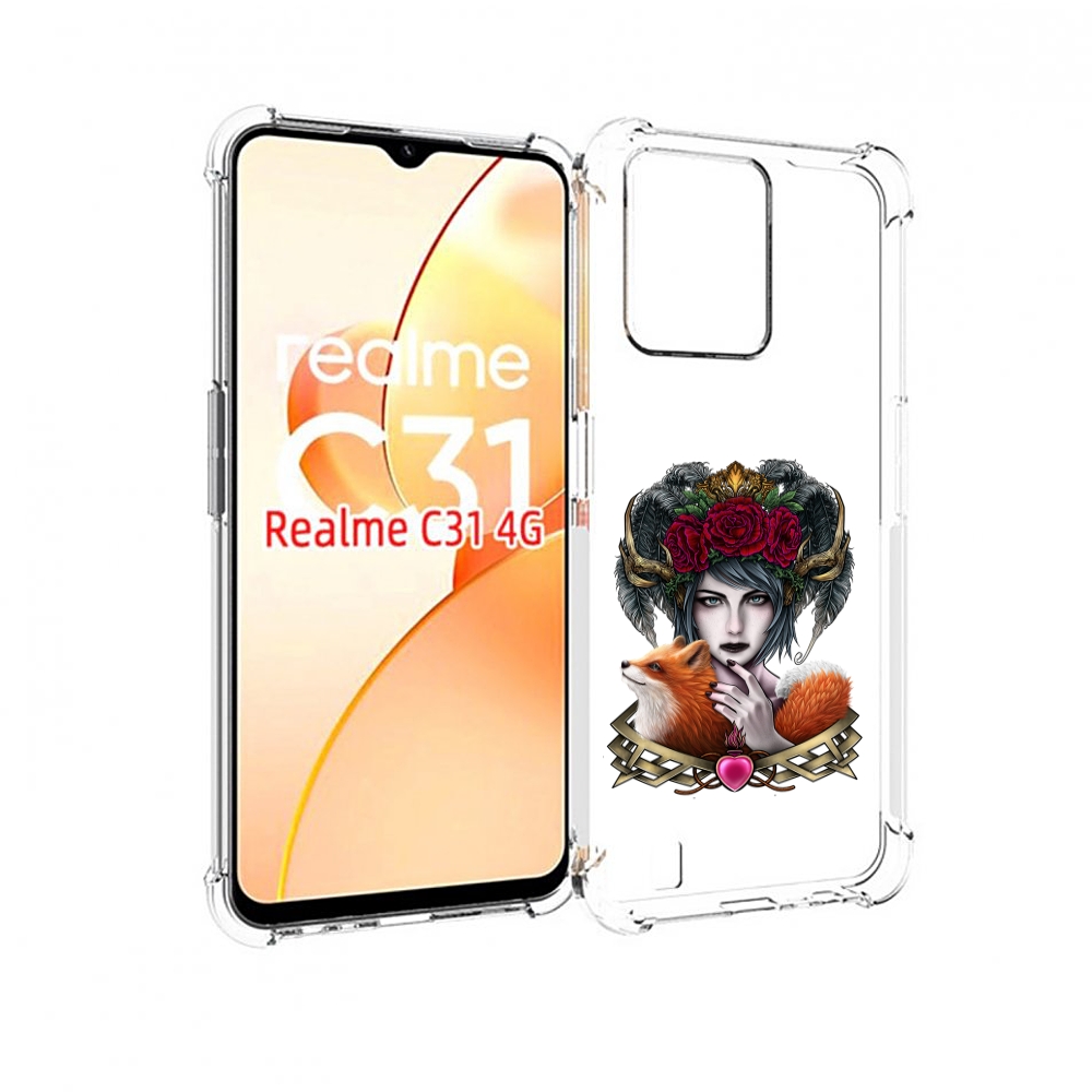 

Чехол MyPads девушка с лисой для OPPO Realme C31, Прозрачный, Tocco