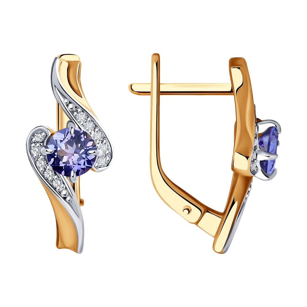 

Серьги из красного золота Diamant 51-220-01808-1, бриллиант/танзанит, 51-220-01808-1