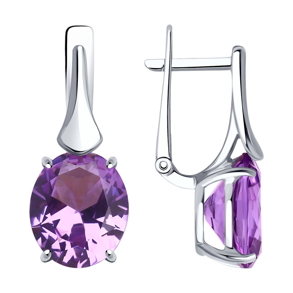 

Серьги из серебра SOKOLOV 92022618, ситалл искусственный, 92022618