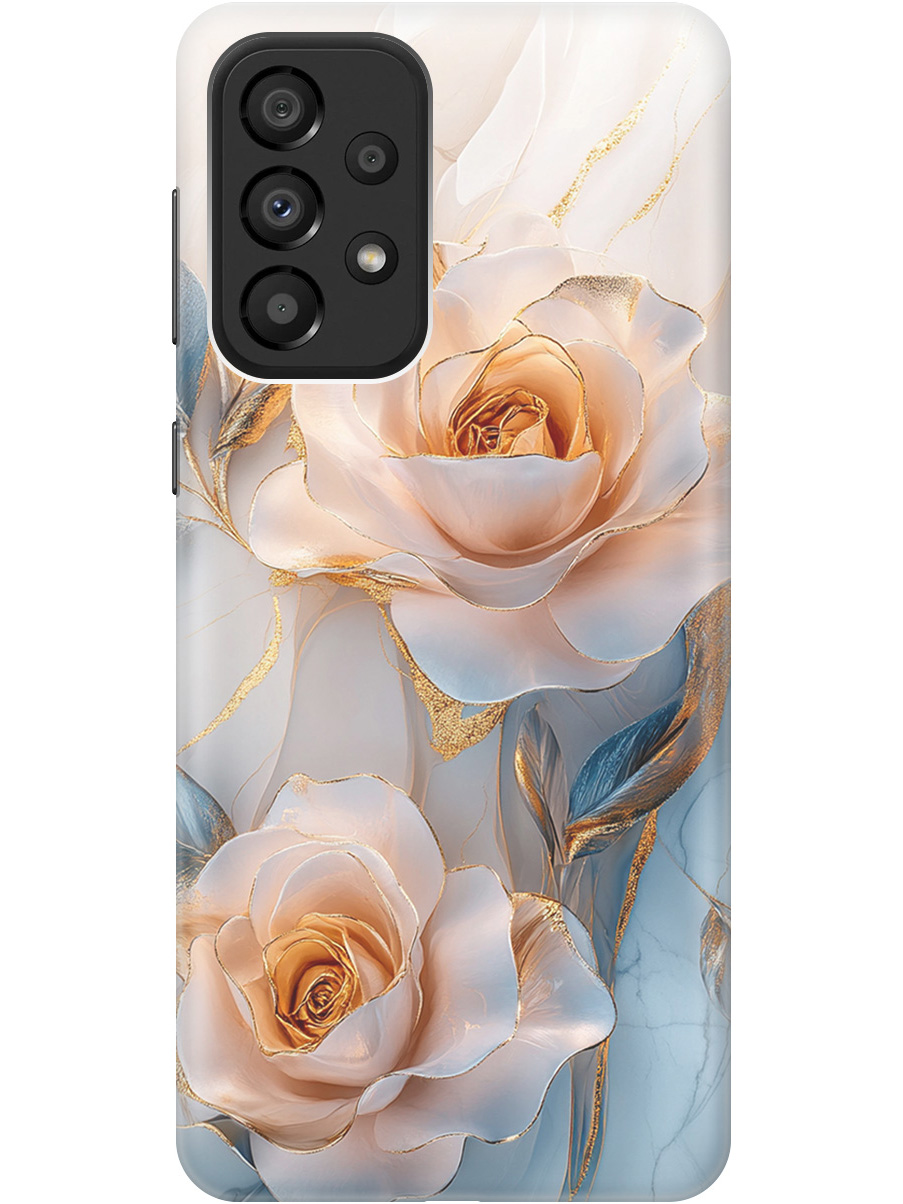 

Силиконовый чехол на Samsung Galaxy A33 5G с принтом "Белые розы на мраморе", Прозрачный;белый;оранжевый, 740132923