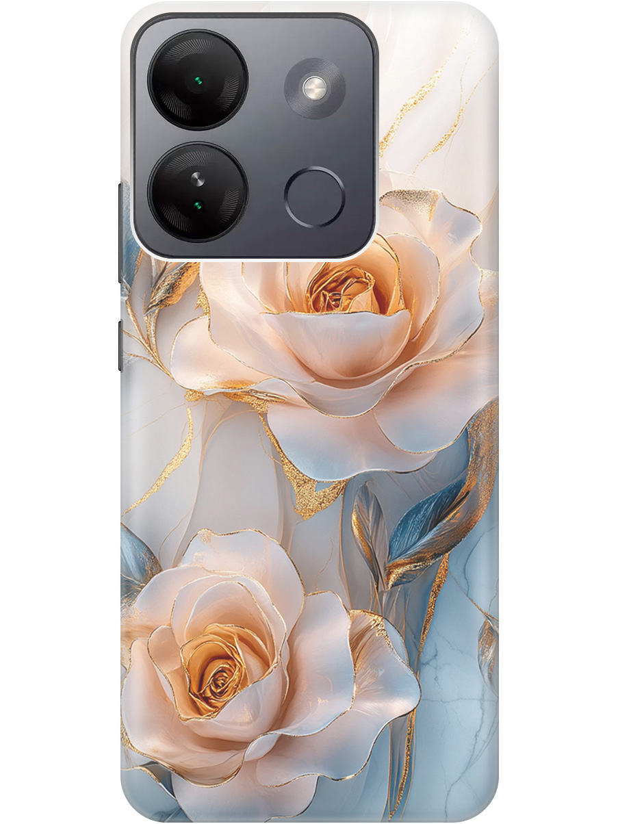 

Силиконовый чехол на Infinix Smart 7 HD с принтом "Белые розы на мраморе", Прозрачный;белый;оранжевый, 769392023