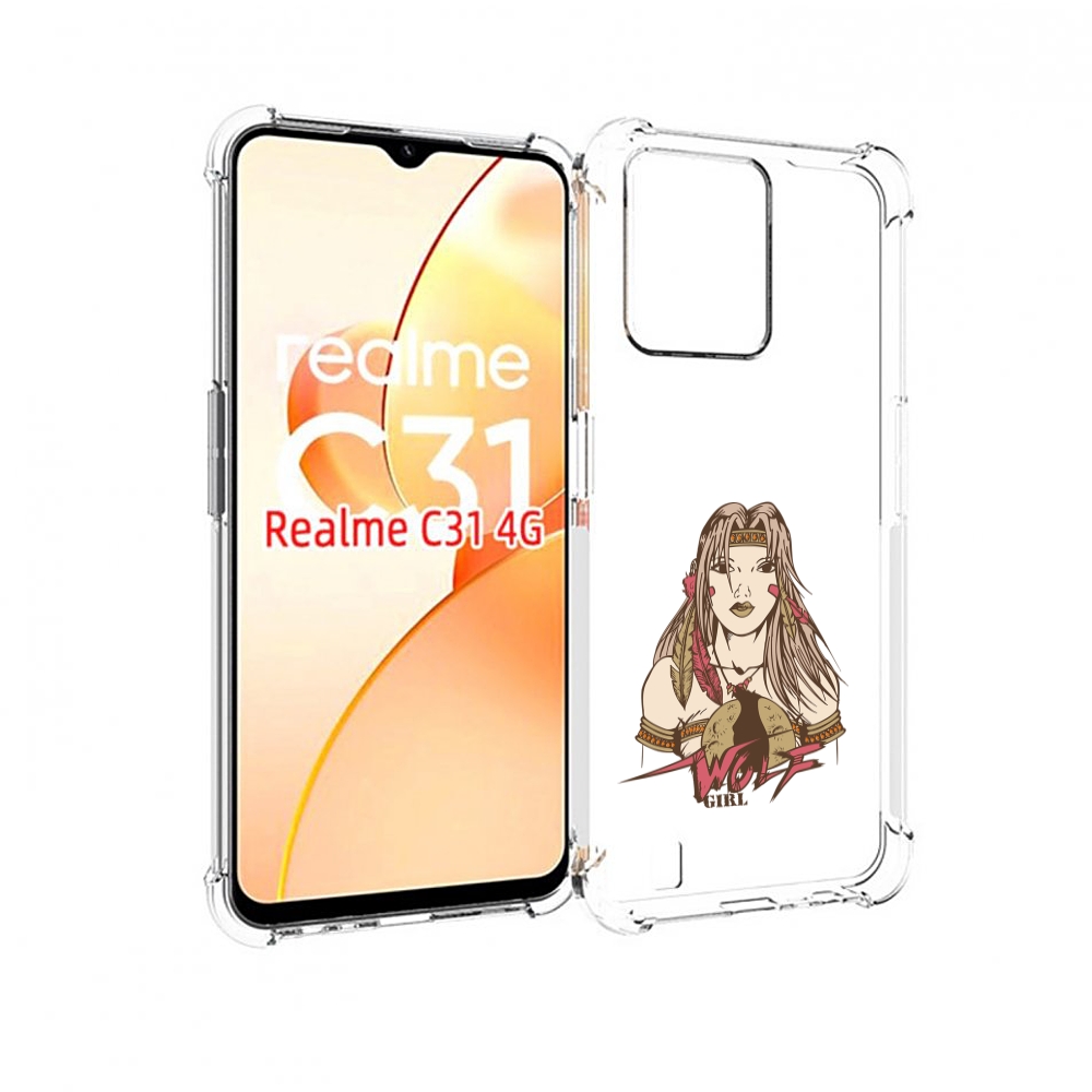

Чехол MyPads девушка волк для OPPO Realme C31, Прозрачный, Tocco