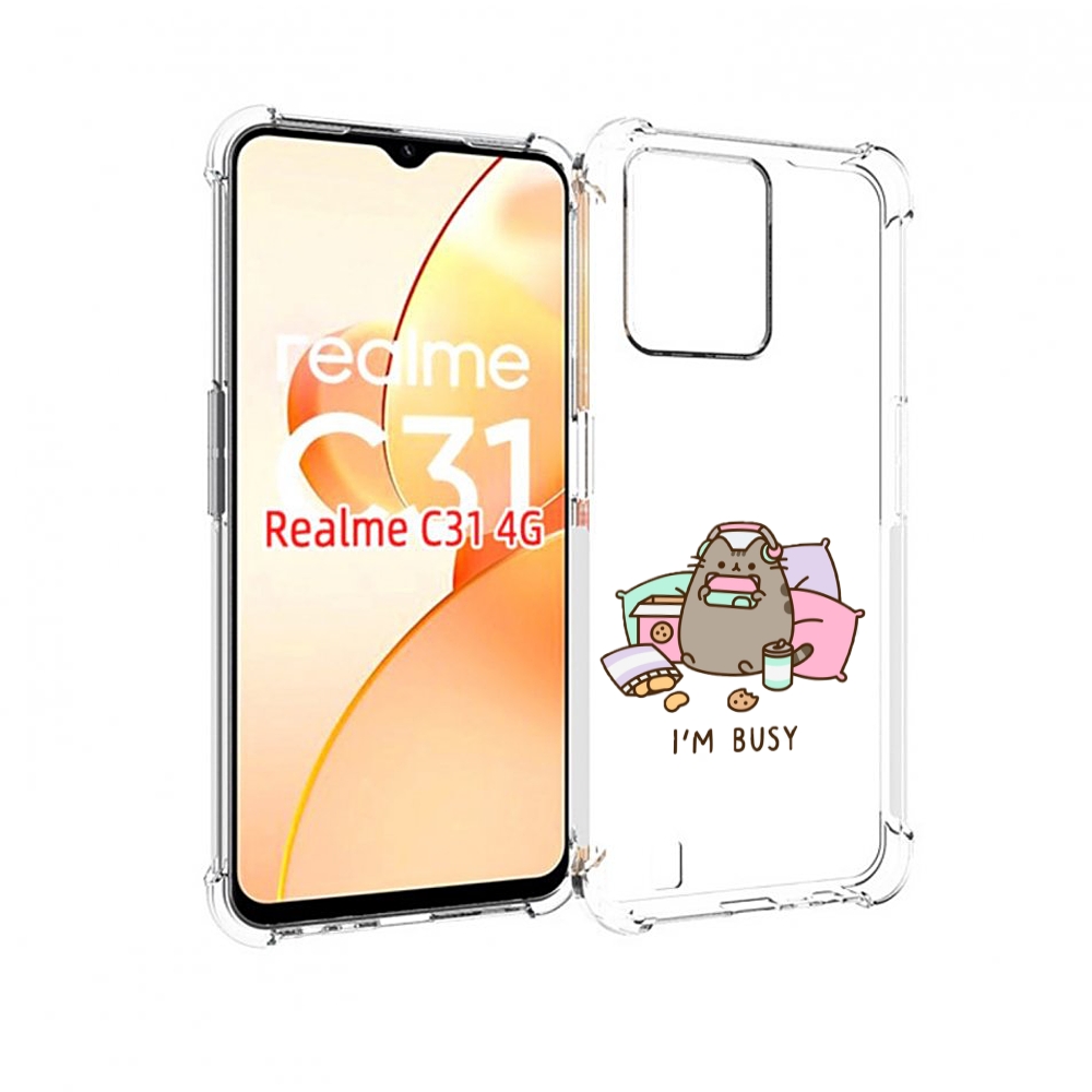 

Чехол MyPads я занятой для OPPO Realme C31, Прозрачный, Tocco