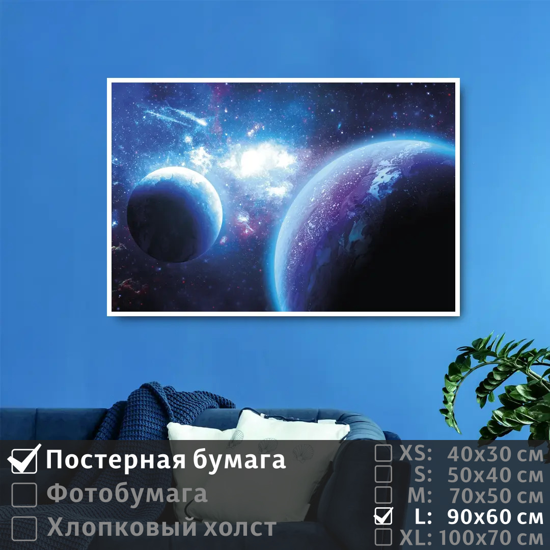 

Постер на стену ПолиЦентр Планеты в космической галактике 90х60 см, ПланетыВКосмическойГалактике