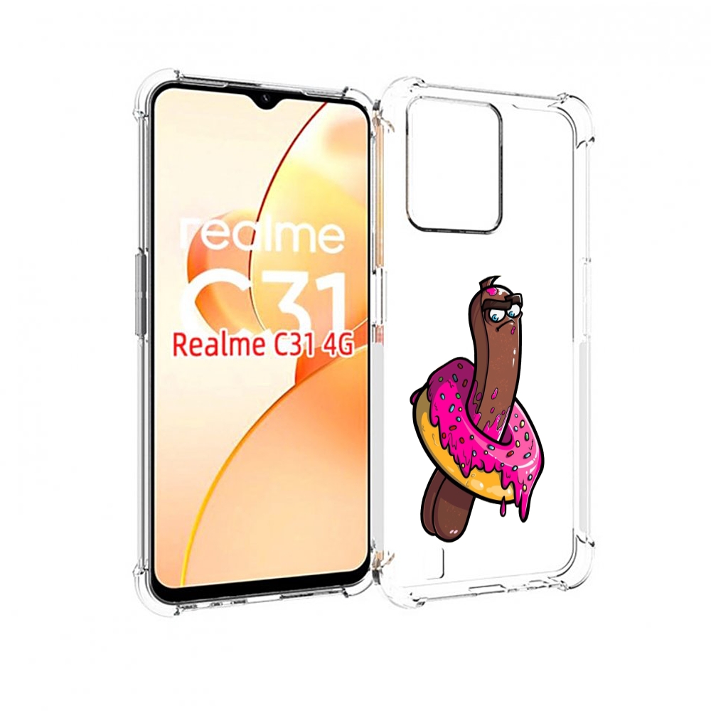 

Чехол MyPads эклер в пончике для OPPO Realme C31, Прозрачный, Tocco