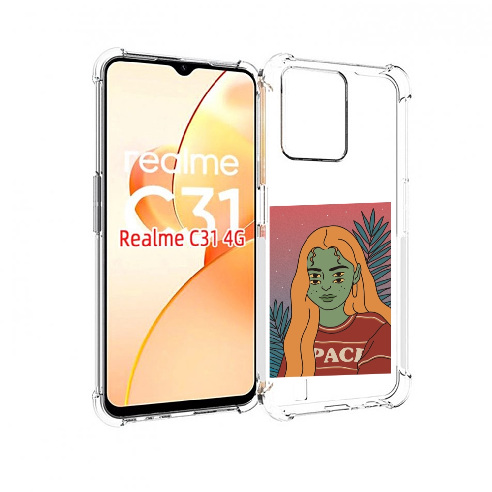 

Чехол MyPads четырехглазая девушка женский для OPPO Realme C31, Прозрачный, Tocco