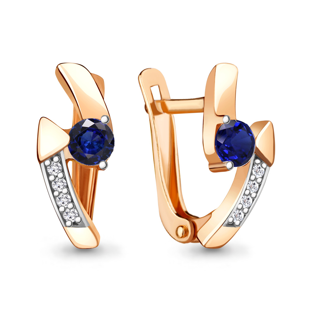 

Серьги из серебра с фианитом Aquamarine 43484АБ_925_з, 43484АБ_925_з