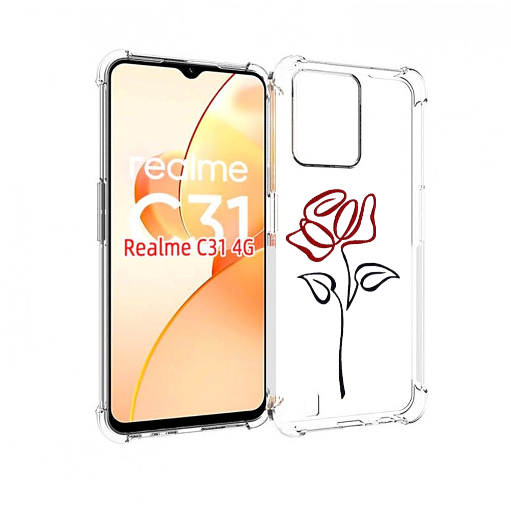 

Чехол MyPads цветок в одну линию для OPPO Realme C31, Прозрачный, Tocco