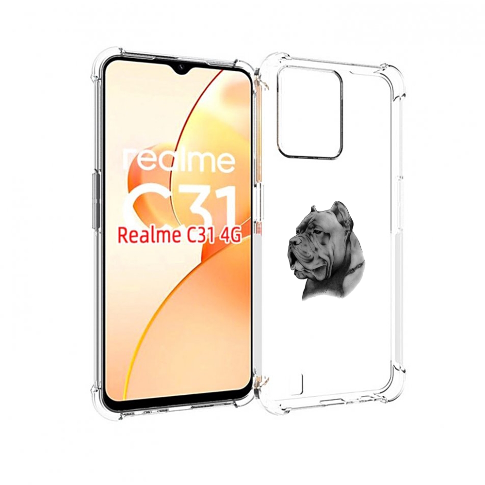 

Чехол MyPads грозный бульдог для OPPO Realme C31, Прозрачный, Tocco