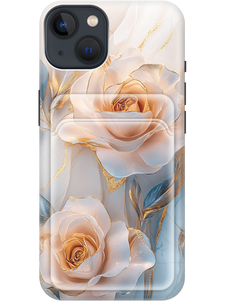 

Силиконовый чехол на Apple iPhone 13 с принтом с карманом для карты 835866, Прозрачный;белый;оранжевый, 732240923