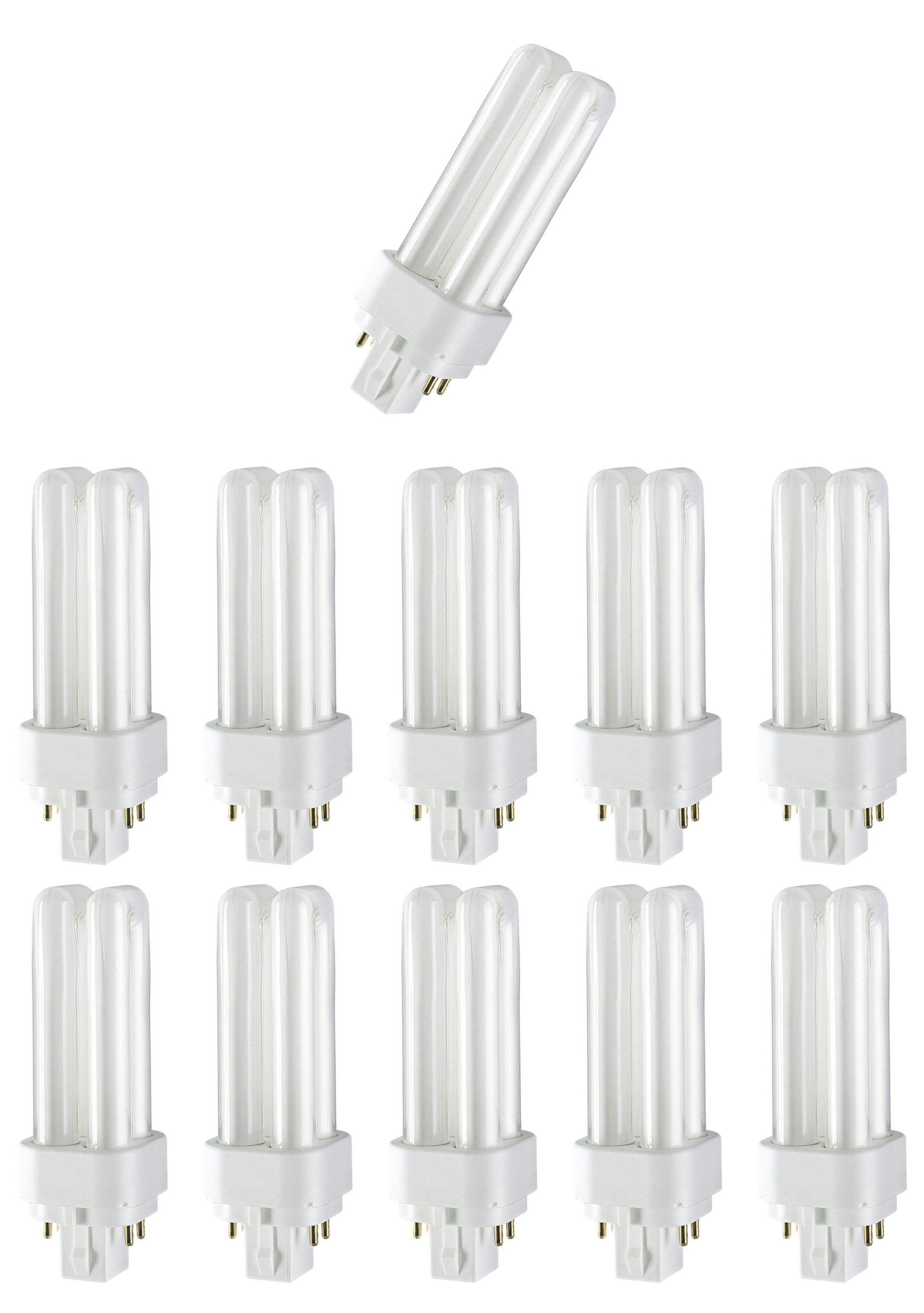 

Лампа люминесцентная Osram DULUX D/E 10W/21-840 G24q-1 холодный белый 4000К 600lm 10шт, DULUX D/E 10W/21-840 G24q-1 4000К 600lm