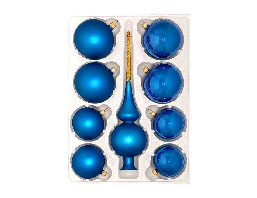 Набор шаров на ель Елочка Мираж С 510-синий 7,5 см 8 шт.