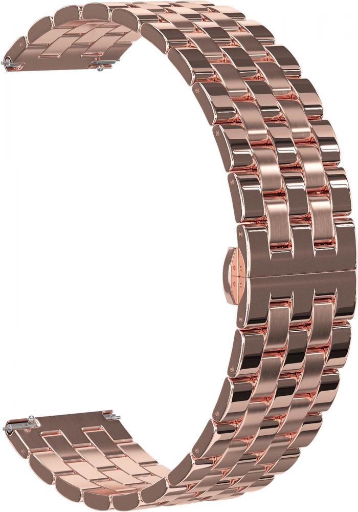 

Ремешок стальной GSMIN Arched 20 для Amazfit Bip S / Bip S Lite (Розовое золото)