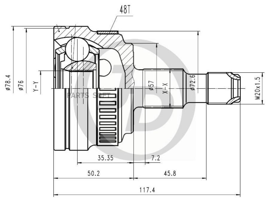

JUST DRIVE ШРУС внешний ABS 1шт, JCT0233A