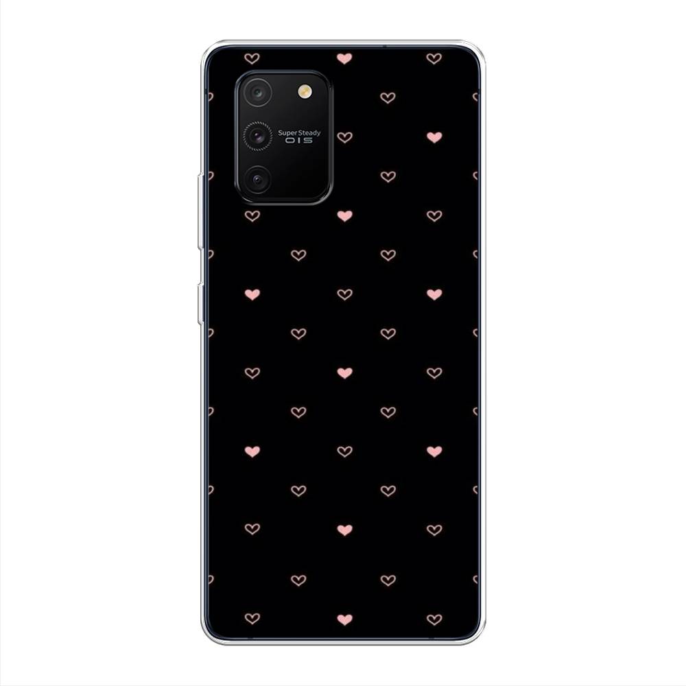 

Чехол Awog на Samsung Galaxy A91/S10 Lite "Черный фон и сердечки", Разноцветный, 29950-3