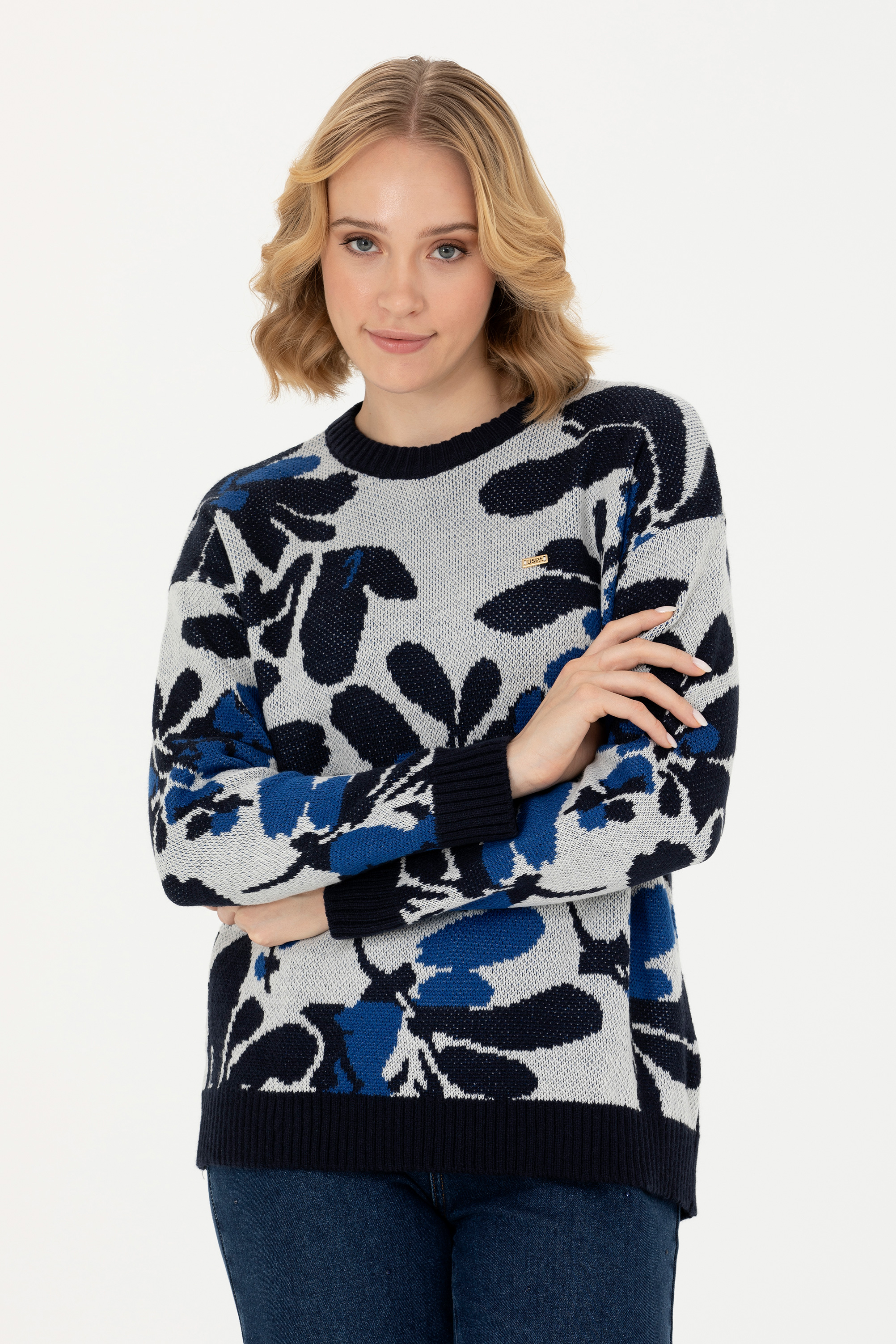 

Джемпер женский U.S. POLO Assn. G082GL0TK0GINCA синий M, G082GL0TK0GINCA