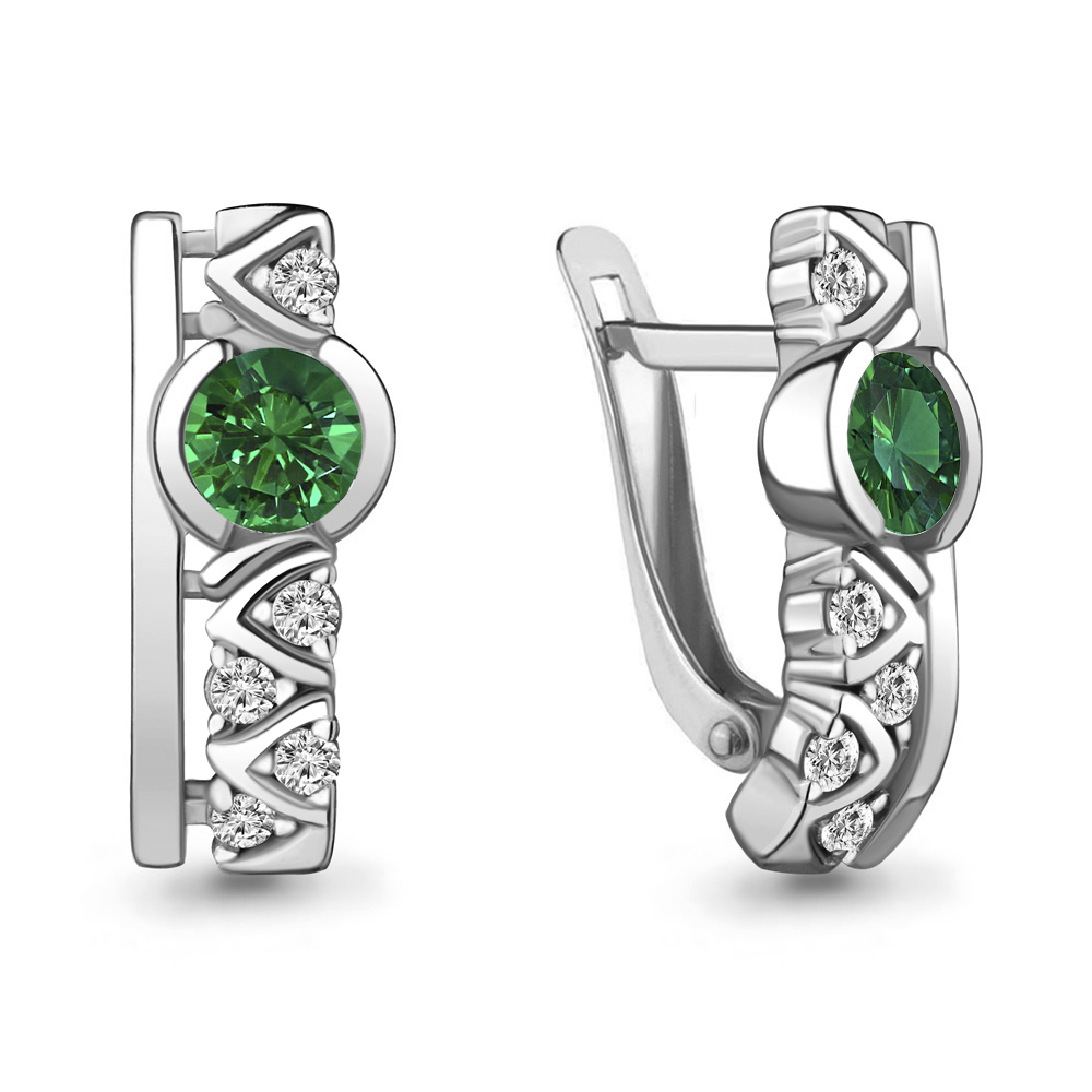 

Серьги из серебра с изумрудом Aquamarine 43480АГ_925_р, 43480АГ_925_р