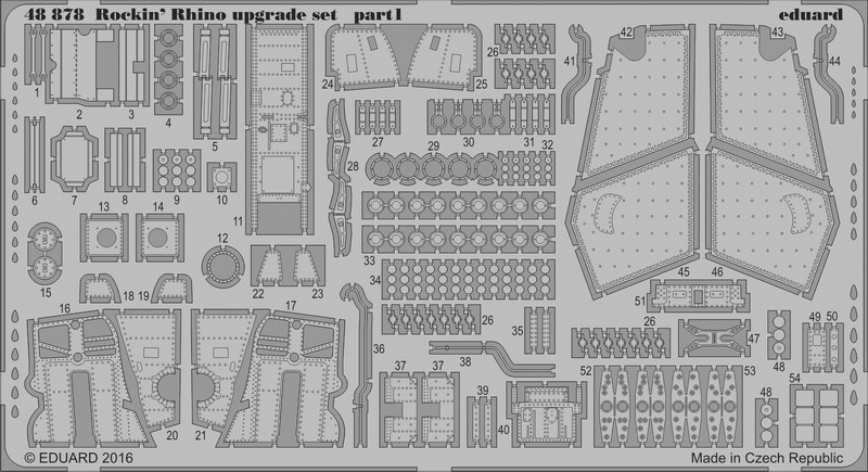 

Фототравление Eduard 48878 Rockin' Rhino upgrade set 1/48, Однотонный