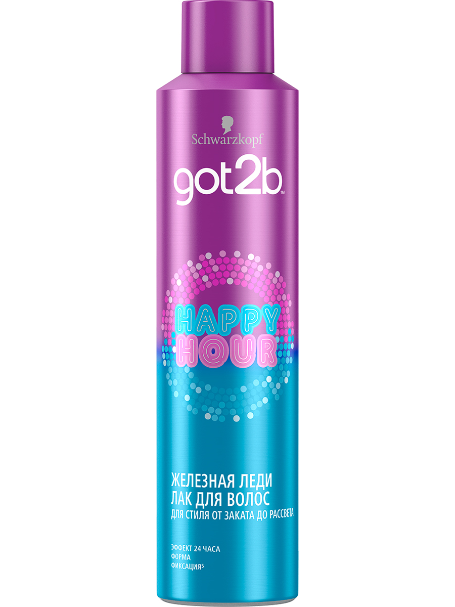 

Лак Schwarzkopf Got2B Happy Hour для всех типов волос для укладки мегафиксация 300 мл, Got2B Happy Hour