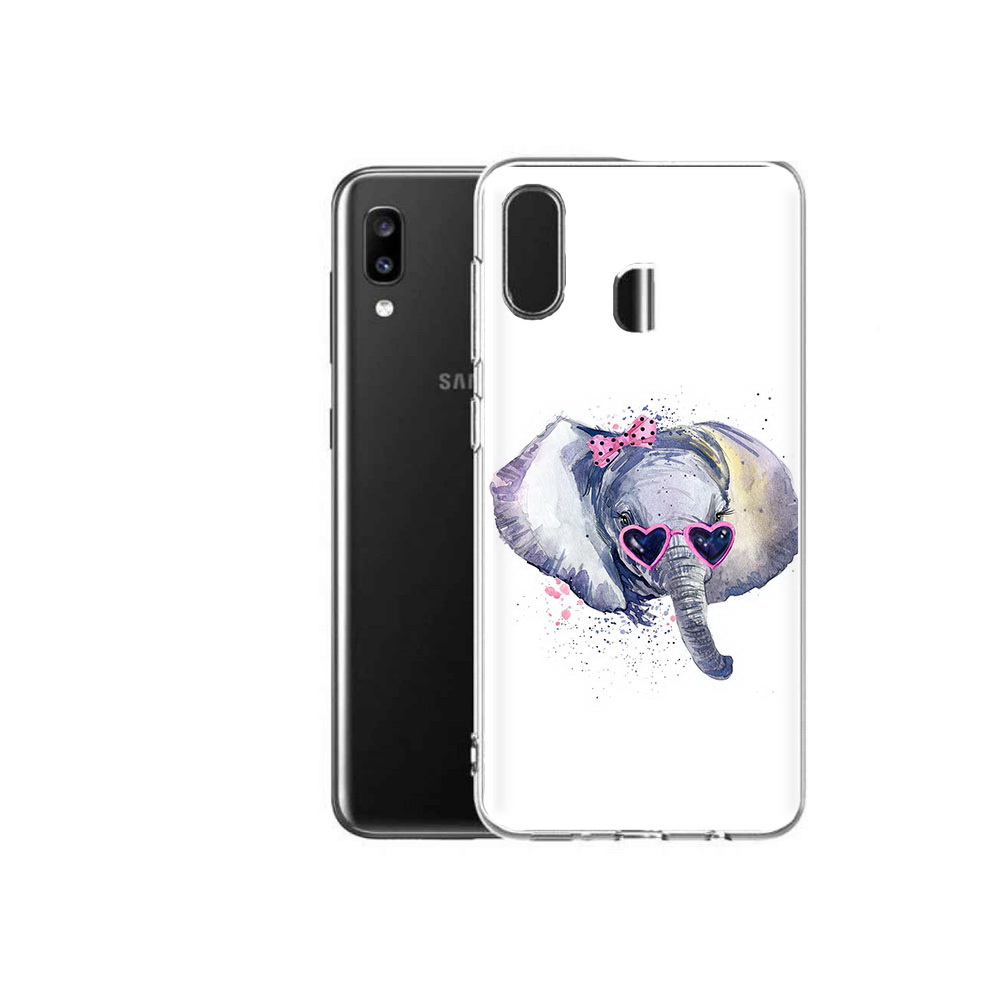 Чехол MyPads Tocco для Samsung Galaxy A20 слоник в очках