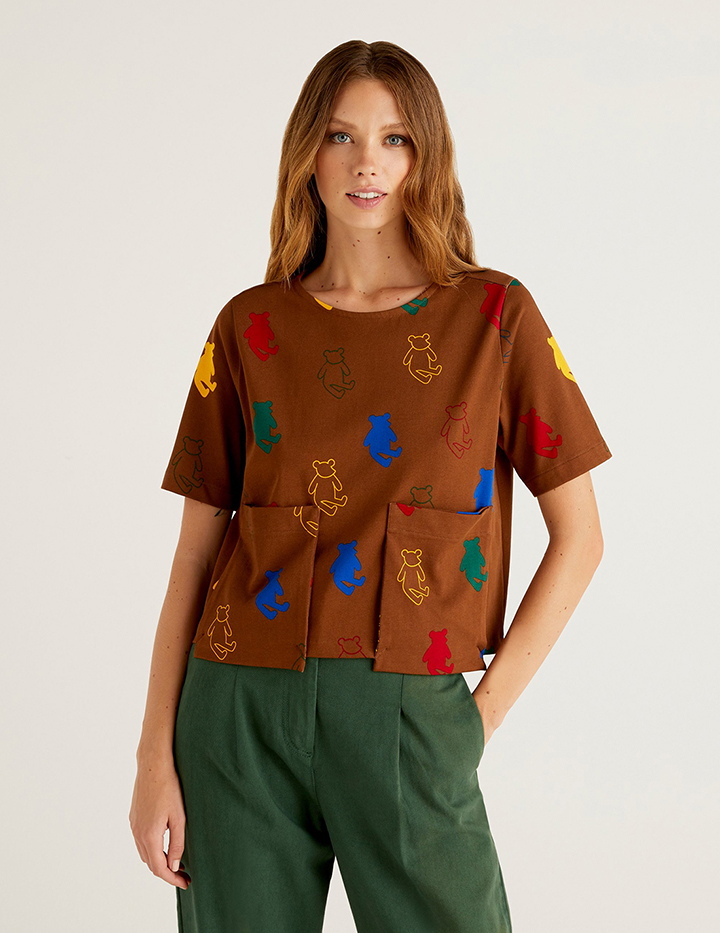 

Футболка женская United Colors of Benetton 21A_3RD7E1AH6 разноцветная XS