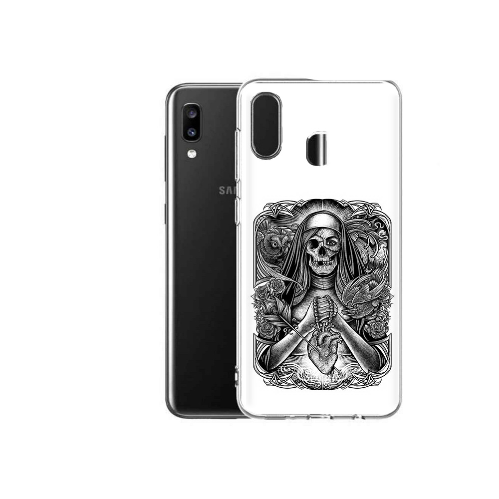 

Чехол MyPads Tocco для Samsung Galaxy A20 скелет с сердцем, Прозрачный, Tocco