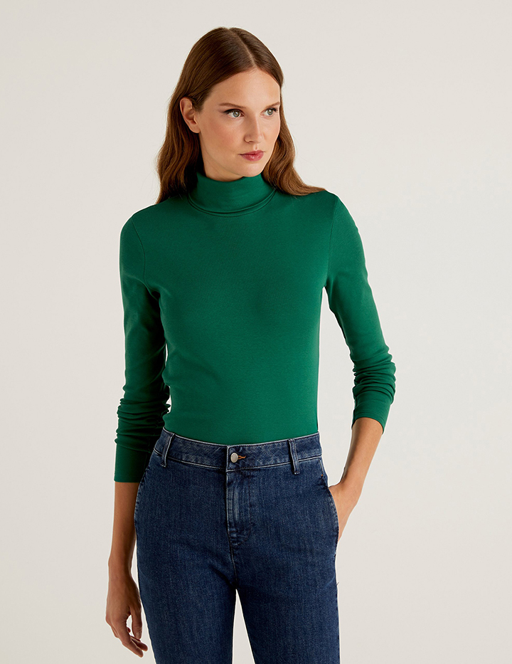 

Водолазка женская United Colors of Benetton 21A_3GA2E2224 зеленая L