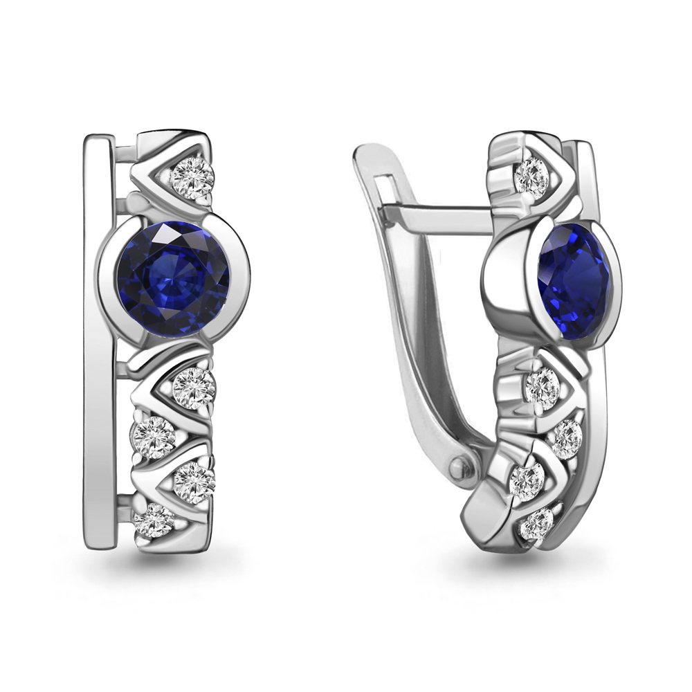 

Серьги из серебра с фианитом Aquamarine 43480АБ_925_р, 43480АБ_925_р