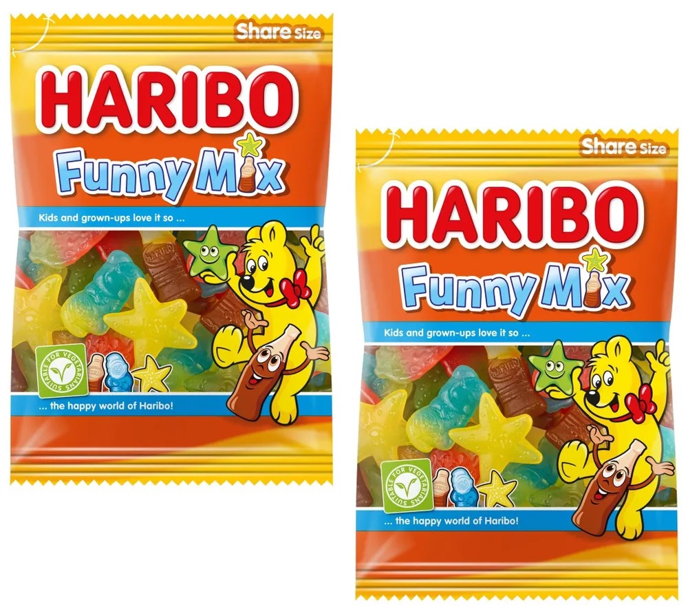 

Мармелад жевательный Haribo Funny Mix гигантские формы 2 шт по 75 г