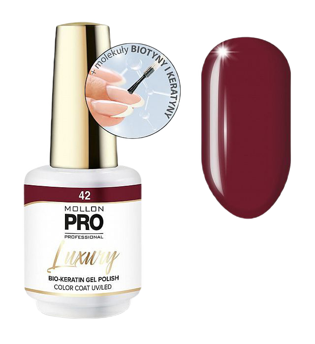 Гель-лак Mollon Pro Luxury Color Coat №42 Red Orange Praline 8 ml