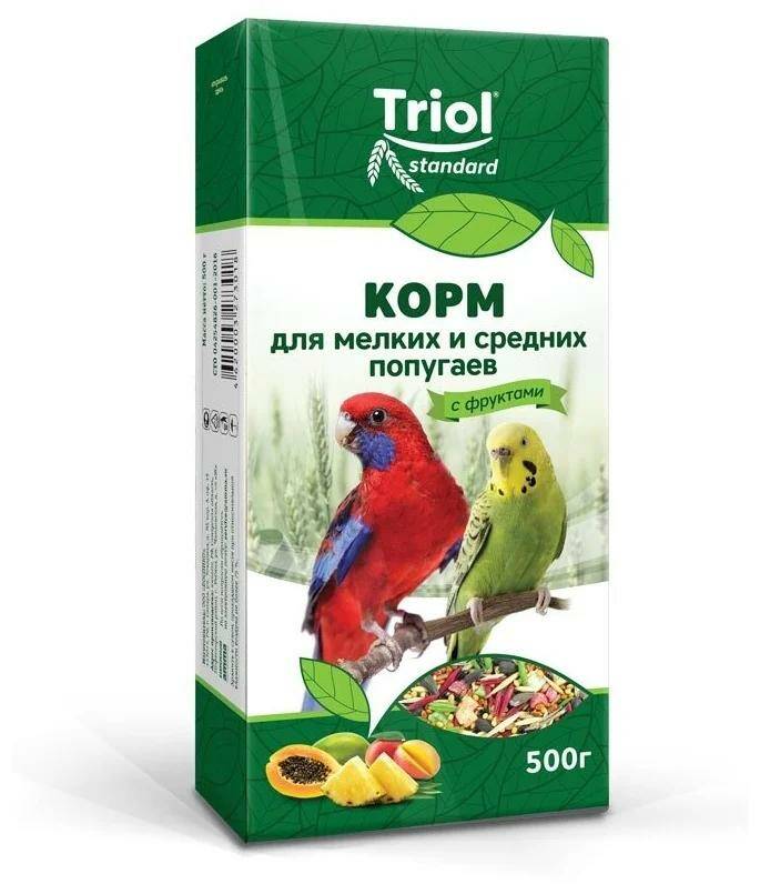 Сухой корм для мелких и средних попугаев Triol Standard с фруктами, 500 г