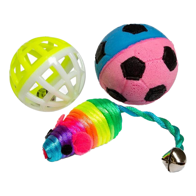 

Игрушка для кошек Triol Мышь и мячи, набор, 3 шт