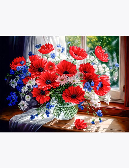 

Алмазная мозаика на подрамнике Любимые цветы, 50x40 см 50 цветов, 63461, ПРА-308