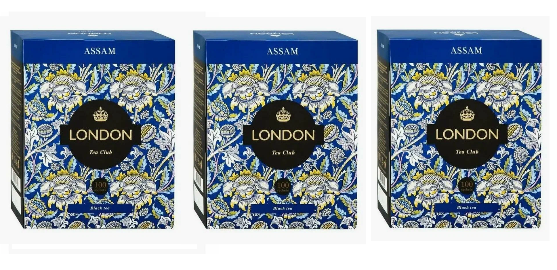 Чай черный London Tea Club Assam, 100 пак, 3 упаковки