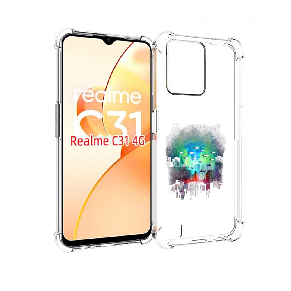 

Чехол MyPads город в свечении для OPPO Realme C31, Прозрачный, Tocco