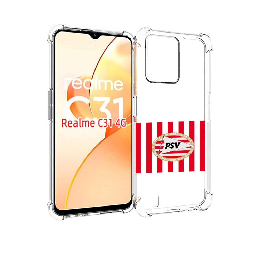 

Чехол MyPads фк псв голландия мужской для OPPO Realme C31, Прозрачный, Tocco